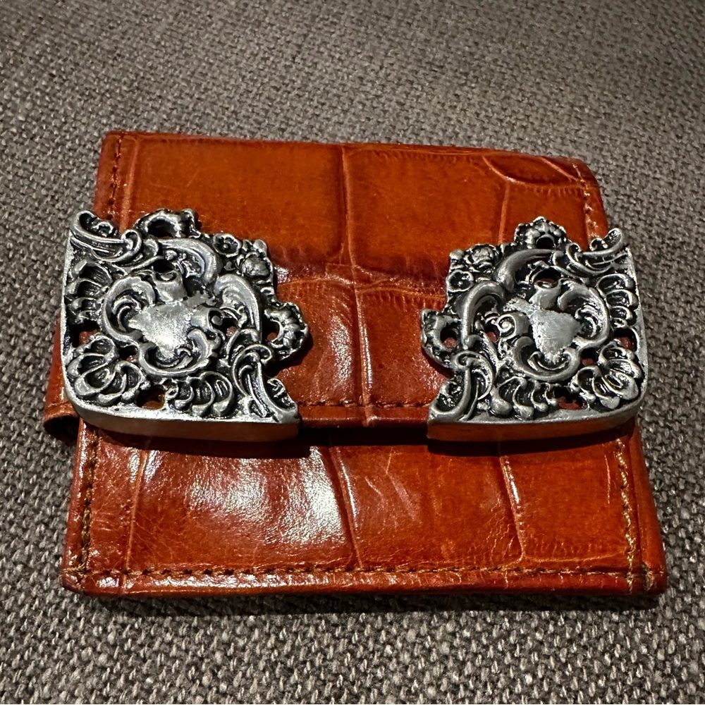 Glen Miller for Ann Turk Vintage Croc embossed leather wallet & coin purse
